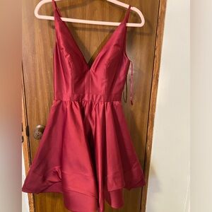 Elegant Red Satin Dress